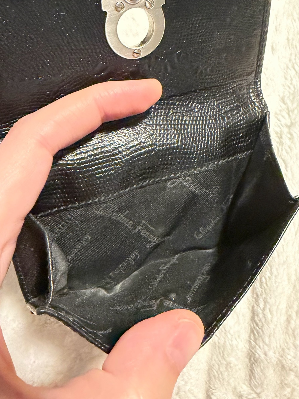 Ferragamo Black croc embossed Leather wallet - Picture 8 of 8